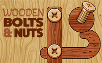 Wooden bolts and nuts